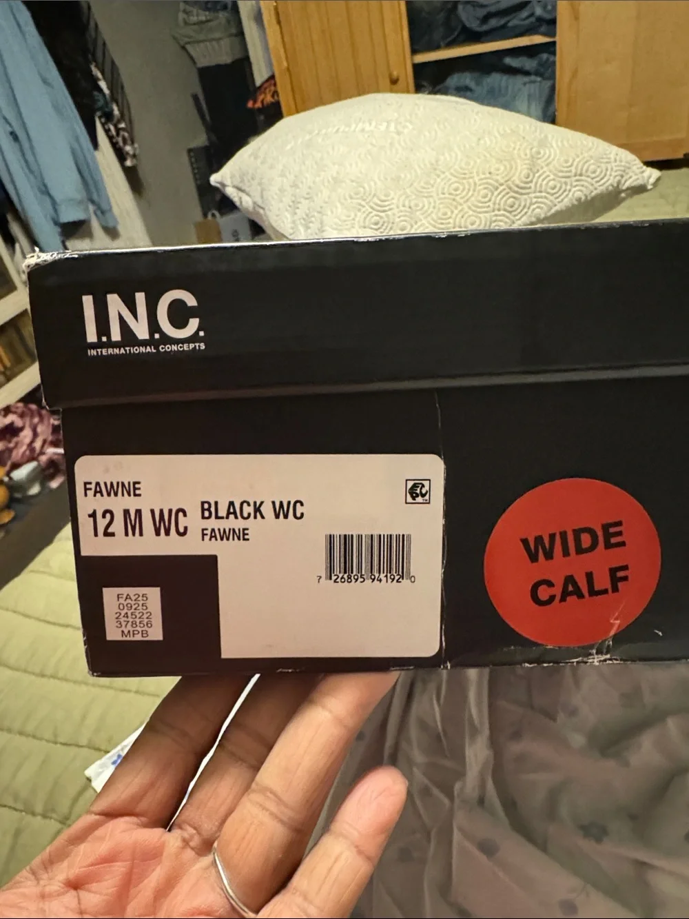 INC International Concepts Black Over-the-Knee Faux Leather Riding Boots